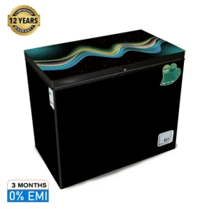 VISION Glass Door Chest Freezer RE-250 Liter Black Star Sky Line